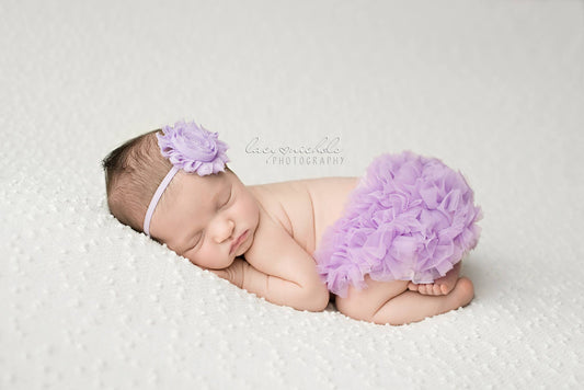 Lavender Chiffon Ruffle Bloomers, Diaper Cover