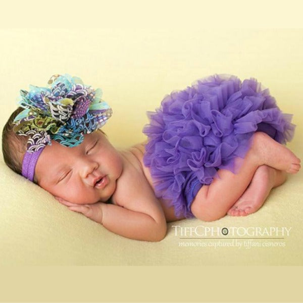 Purple Chiffon Ruffle Bloomers, Diaper Cover