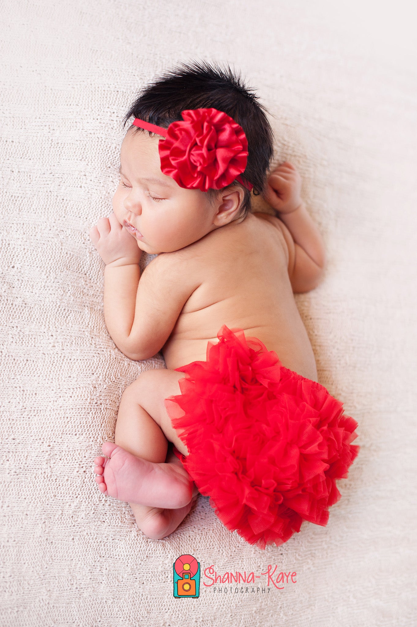 Red Chiffon Ruffle Bloomers, Diaper Cover