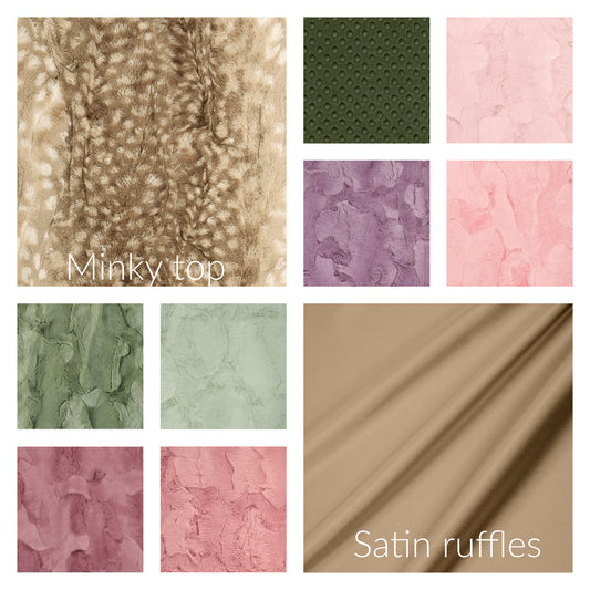 Fawn Ruffle Minky Baby Blanket