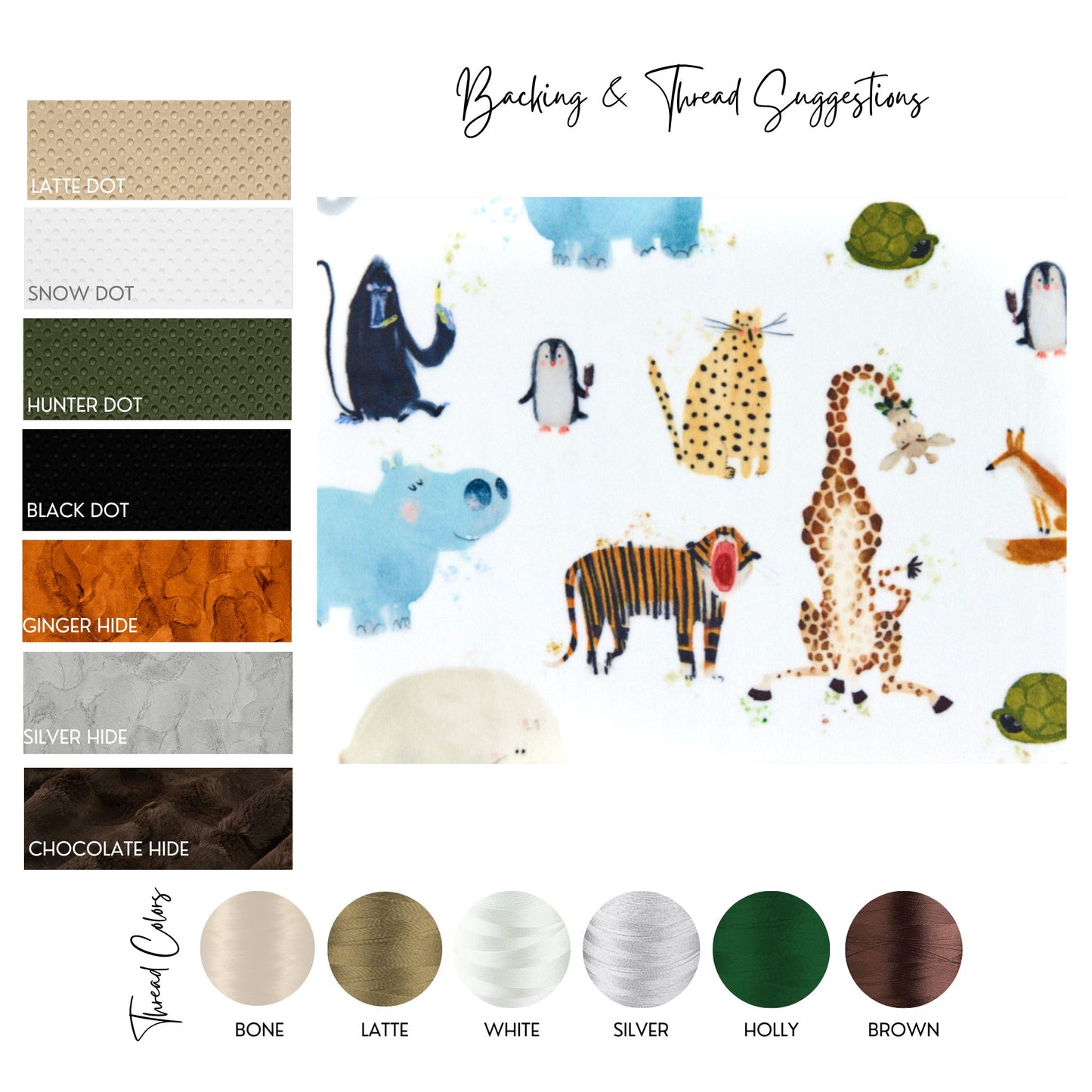 Personalized Baby Blanket, Zoo Animal Friends Minky Baby Blanket