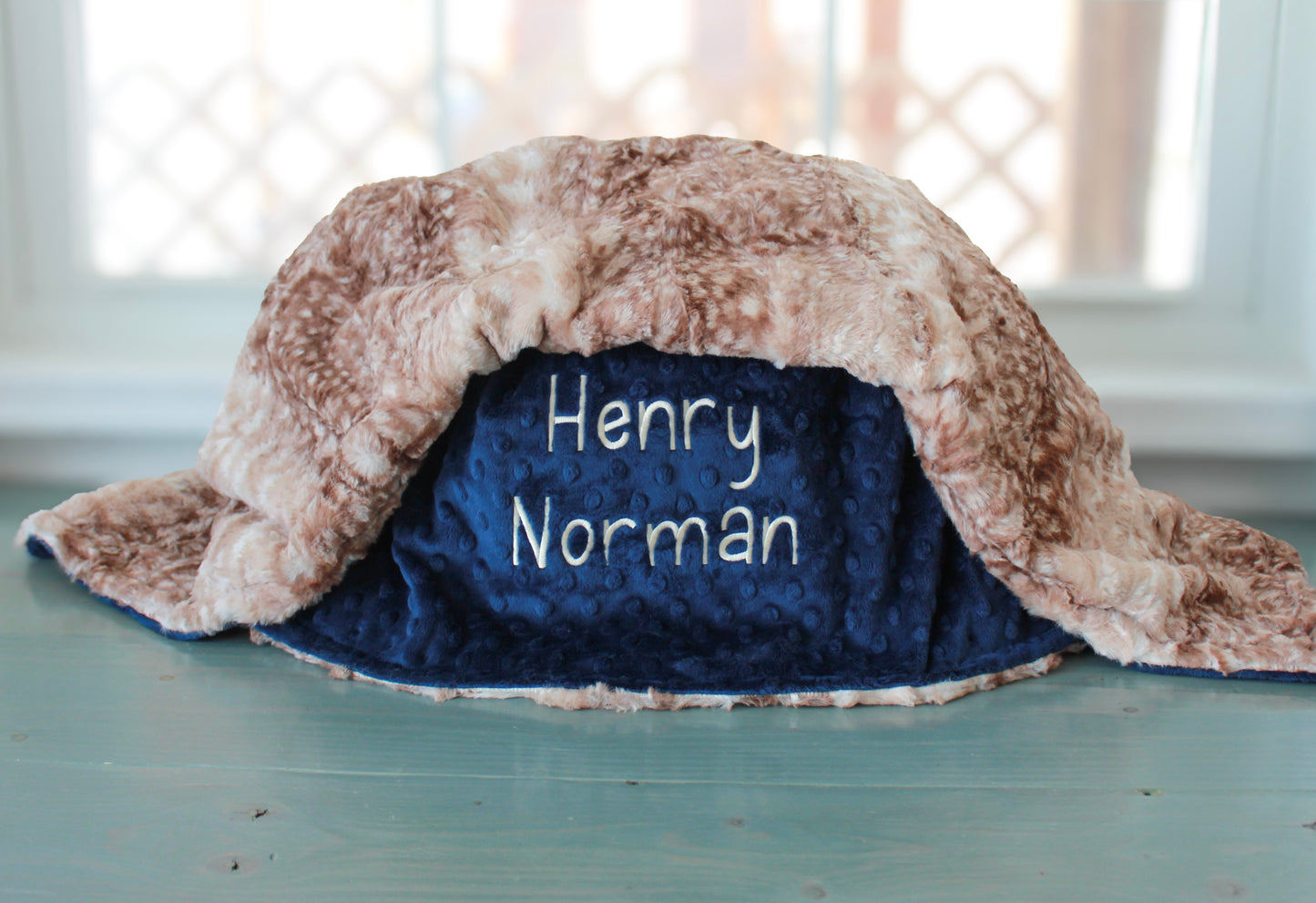 Personalized Blanket - Minky Fawn Baby Blanket