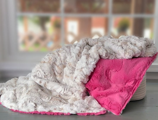 Snowy Owl Minky Blanket, Personalized Dog Blanket