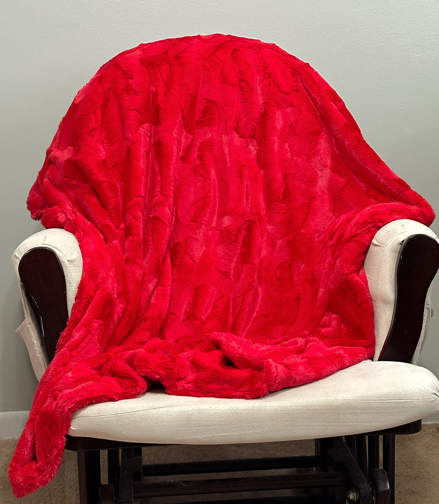 Red Adult Minky Blanket