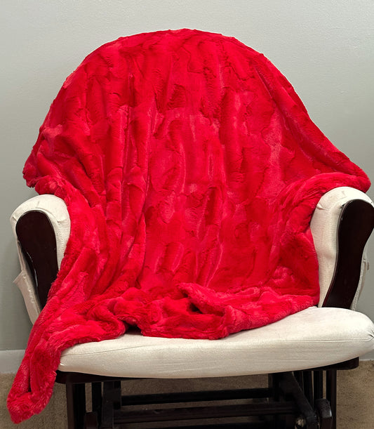 Red Adult Minky Blanket
