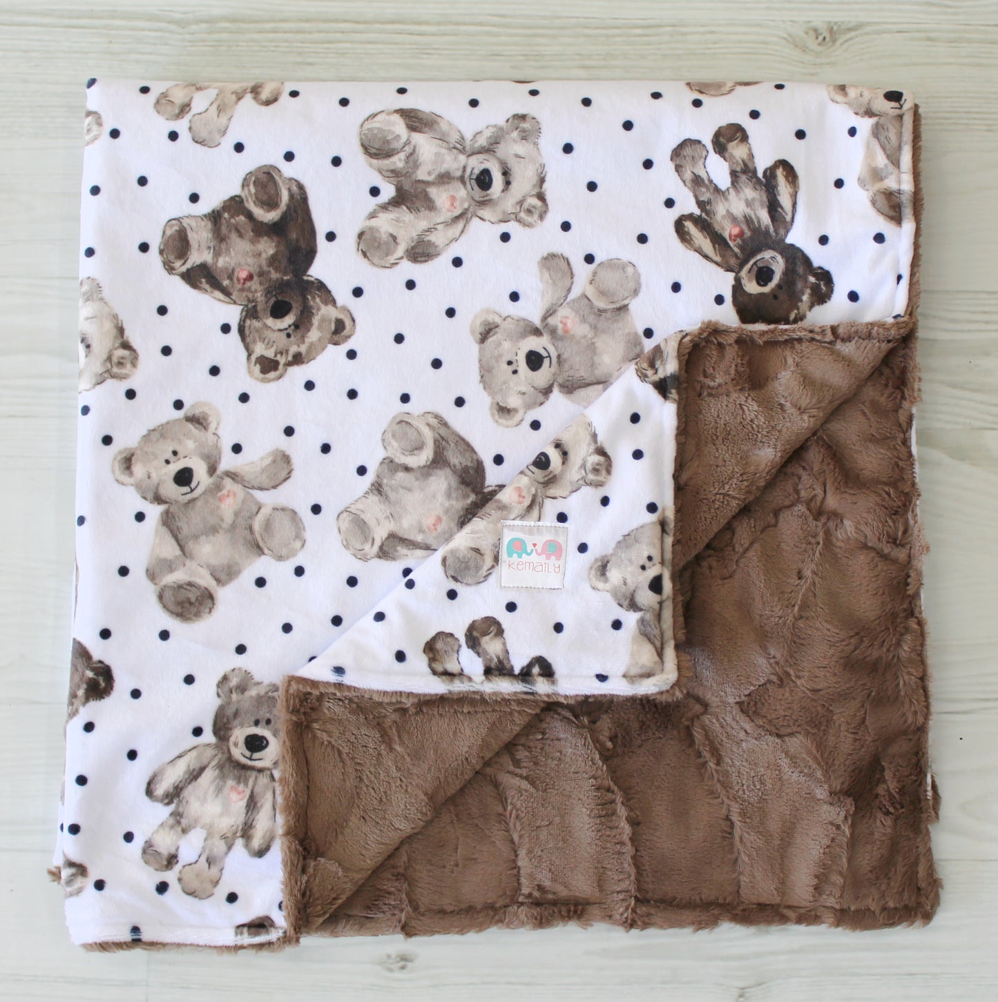 Teddy Bear Minky Baby Blanket