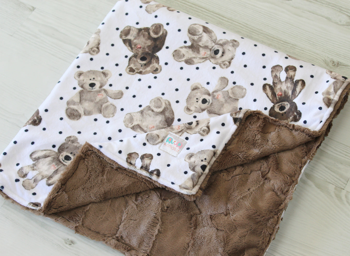 Teddy Bear Minky Baby Blanket