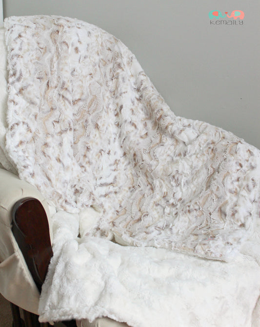 Adult Snowy Owl Minky Blanket