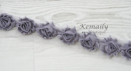 2-1/2in Gray Chiffon By The Yard Trim