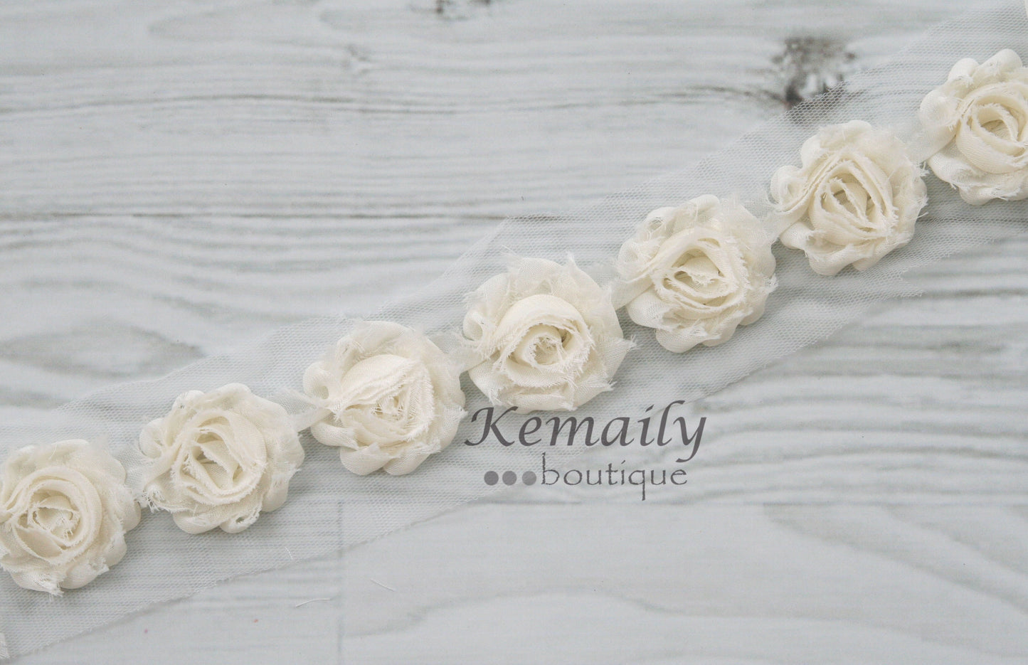 2-1/2in Ivory Chiffon By The Yard Trim