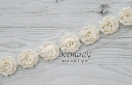 2-1/2in Ivory Chiffon By The Yard Trim
