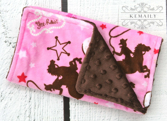 Cowgirl Minky Burp Cloth