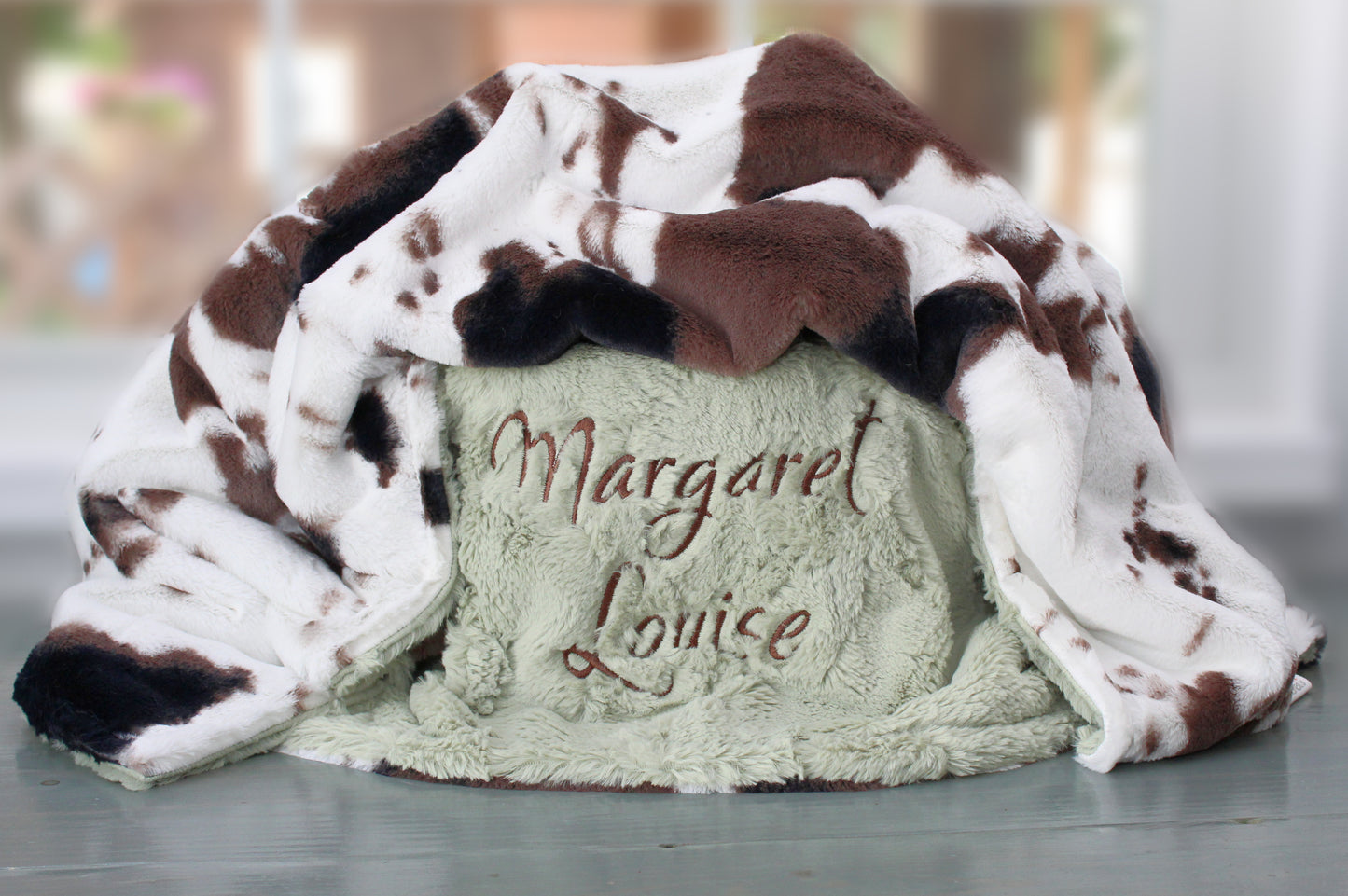 Personalized Western Pony Baby Blanket – Mudpie Pony Minky Baby Blanket for Cowgirl Nursery