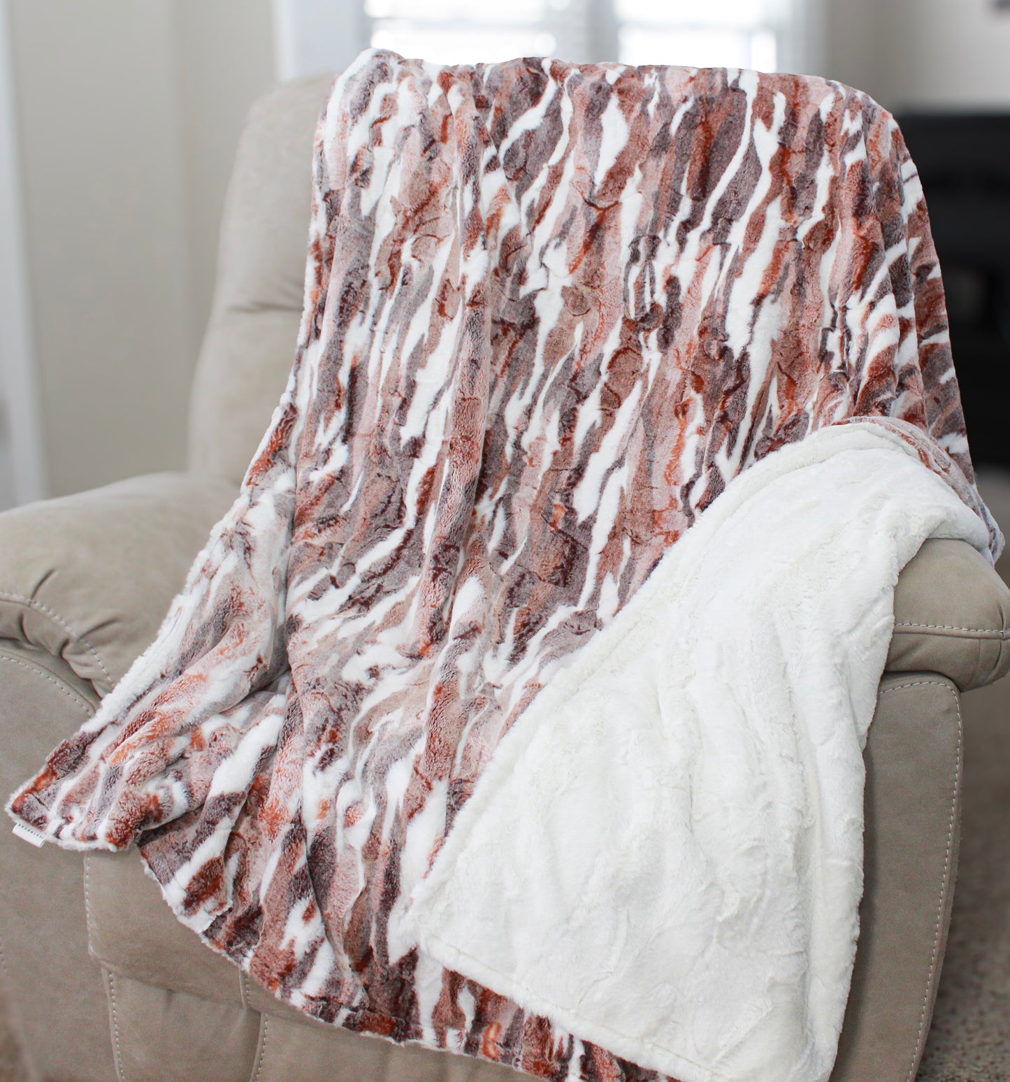 Autumn Stripes Adult Minky Blanket