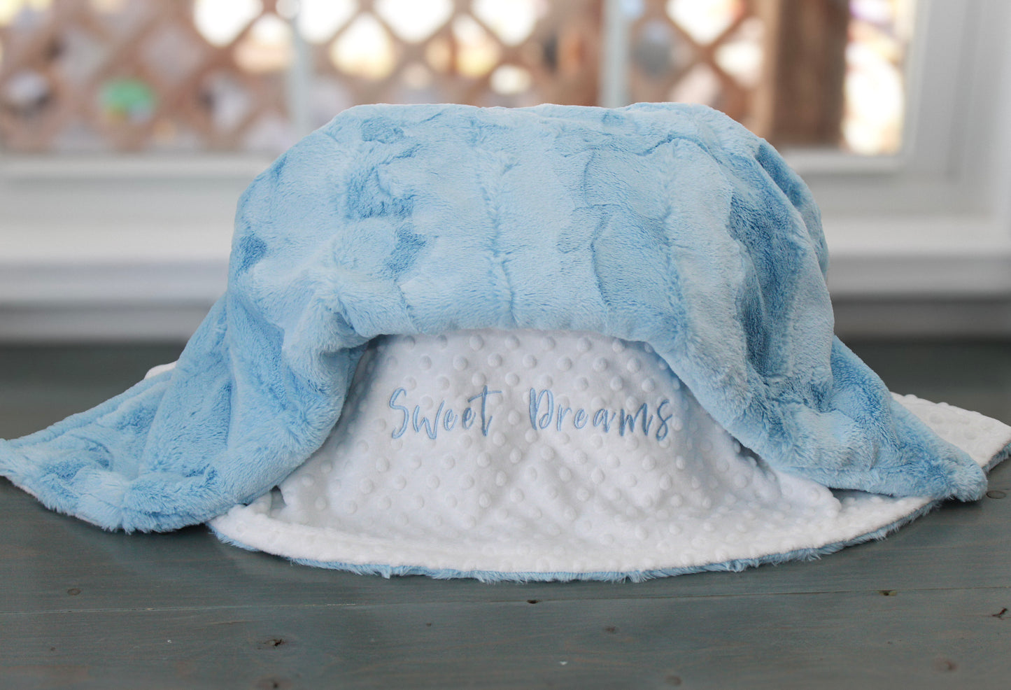 Baby Blue Sweet Dreams Minky Baby Blanket Baby Shower Gift