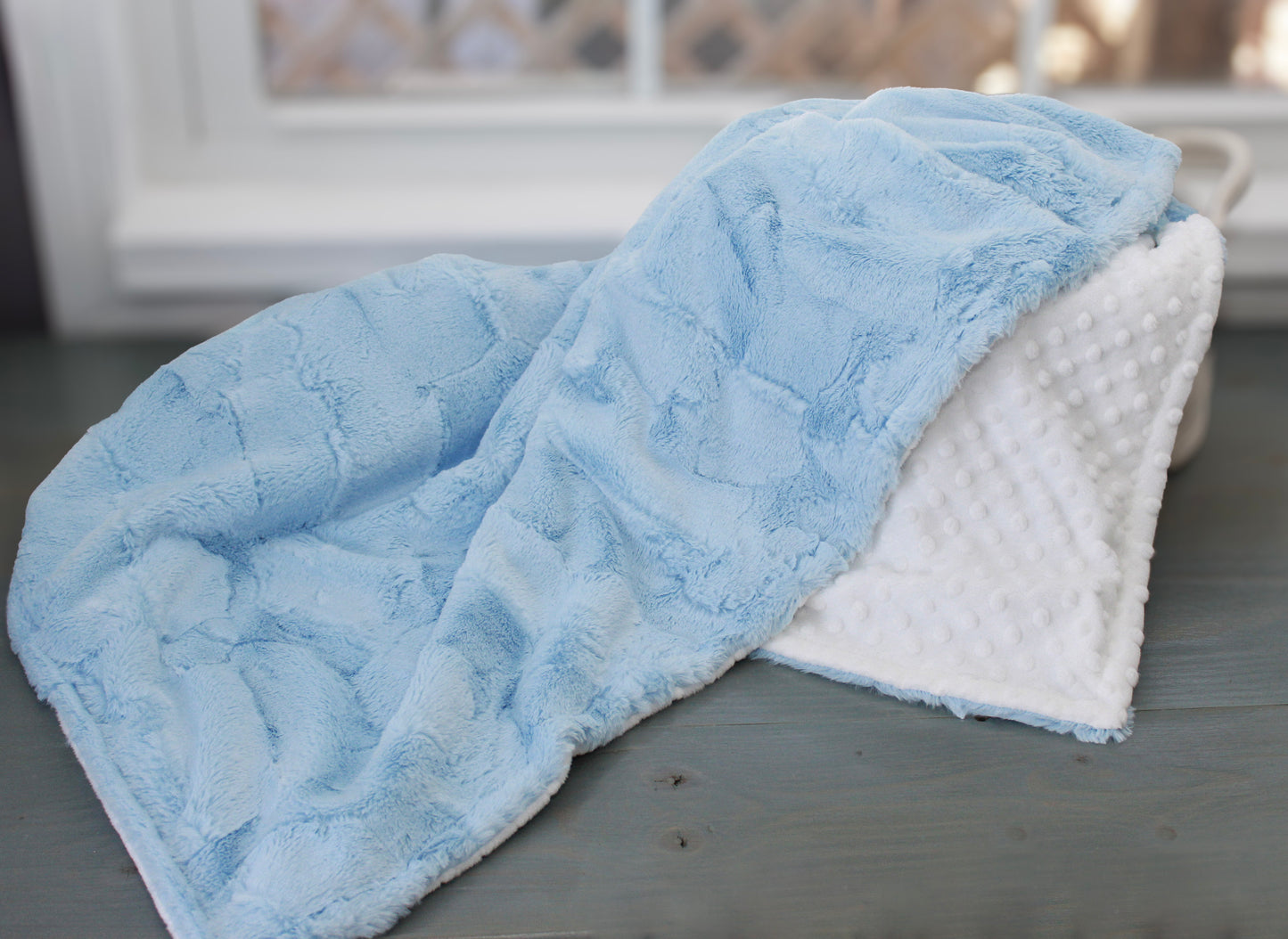 Baby Blue Sweet Dreams Minky Baby Blanket Baby Shower Gift