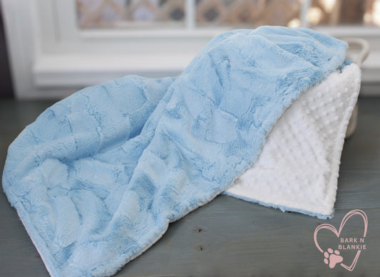 Personalized Pet Blanket, Baby Blue Minky Blanket