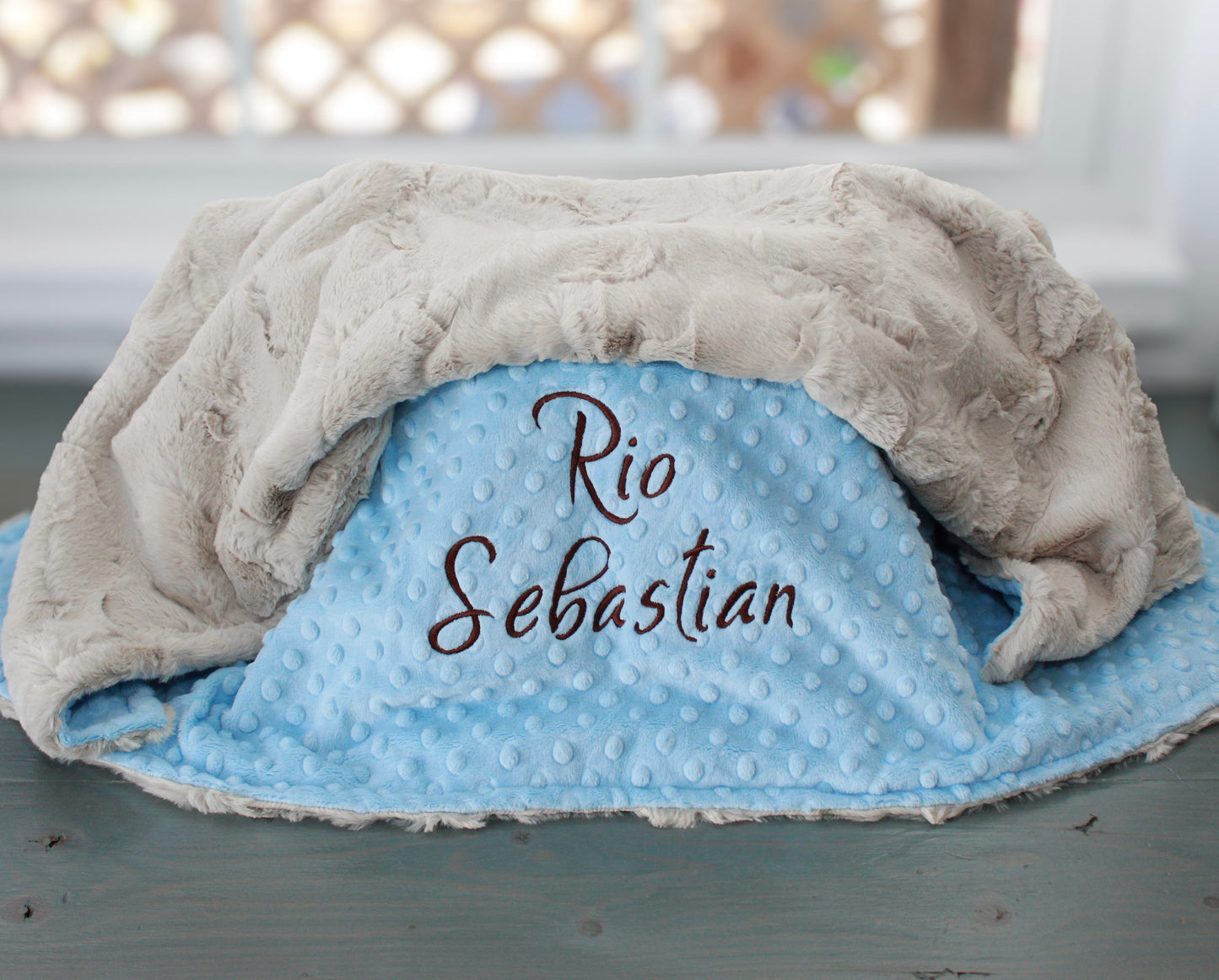 Champagne Minky Blanket - Personalized Baby Blanket