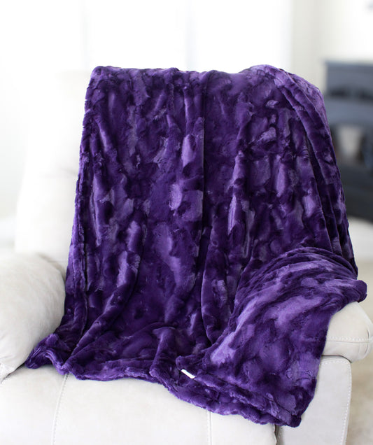 Purple Minky Blanket, Adult Minky Blanket