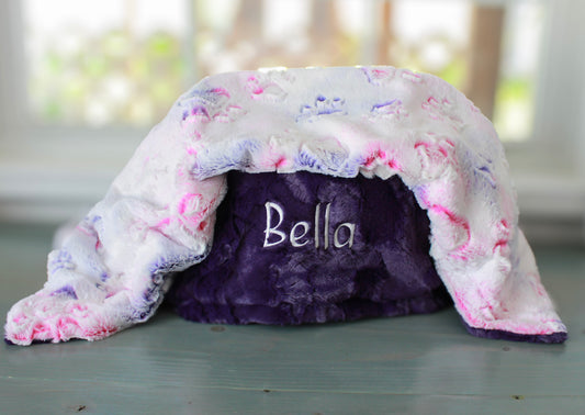 Personalized Pet Blanket, Razzle Dazzle Paws Minky Blanket