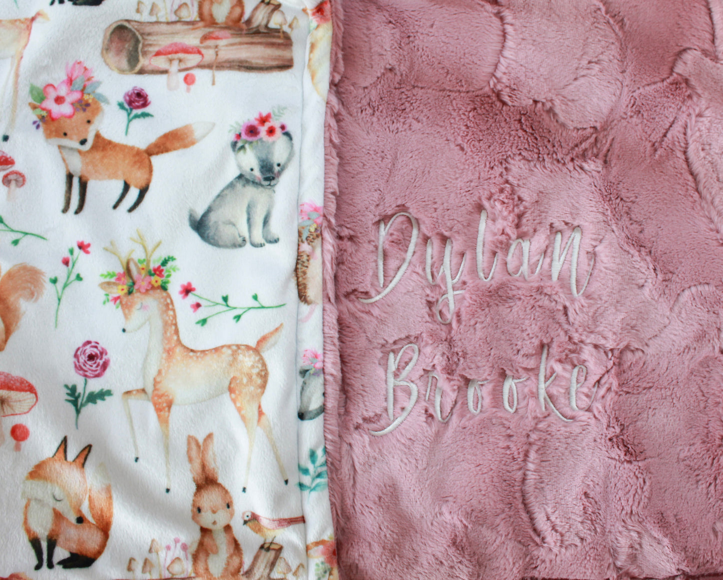 Personalized Baby Blanket, Sweet Darlings Minky Baby Girl Blanket