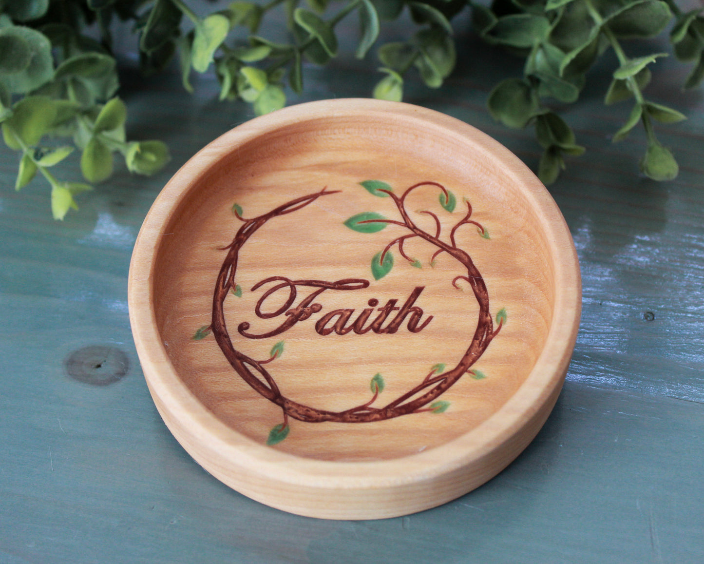 Personalized Ring Dish, Maple Handcrafted Wood Dish