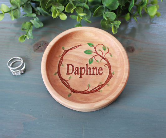 Personalized Ring Dish, Maple Handcrafted Wood Dish, Wedding Gift, Anniversary Gift