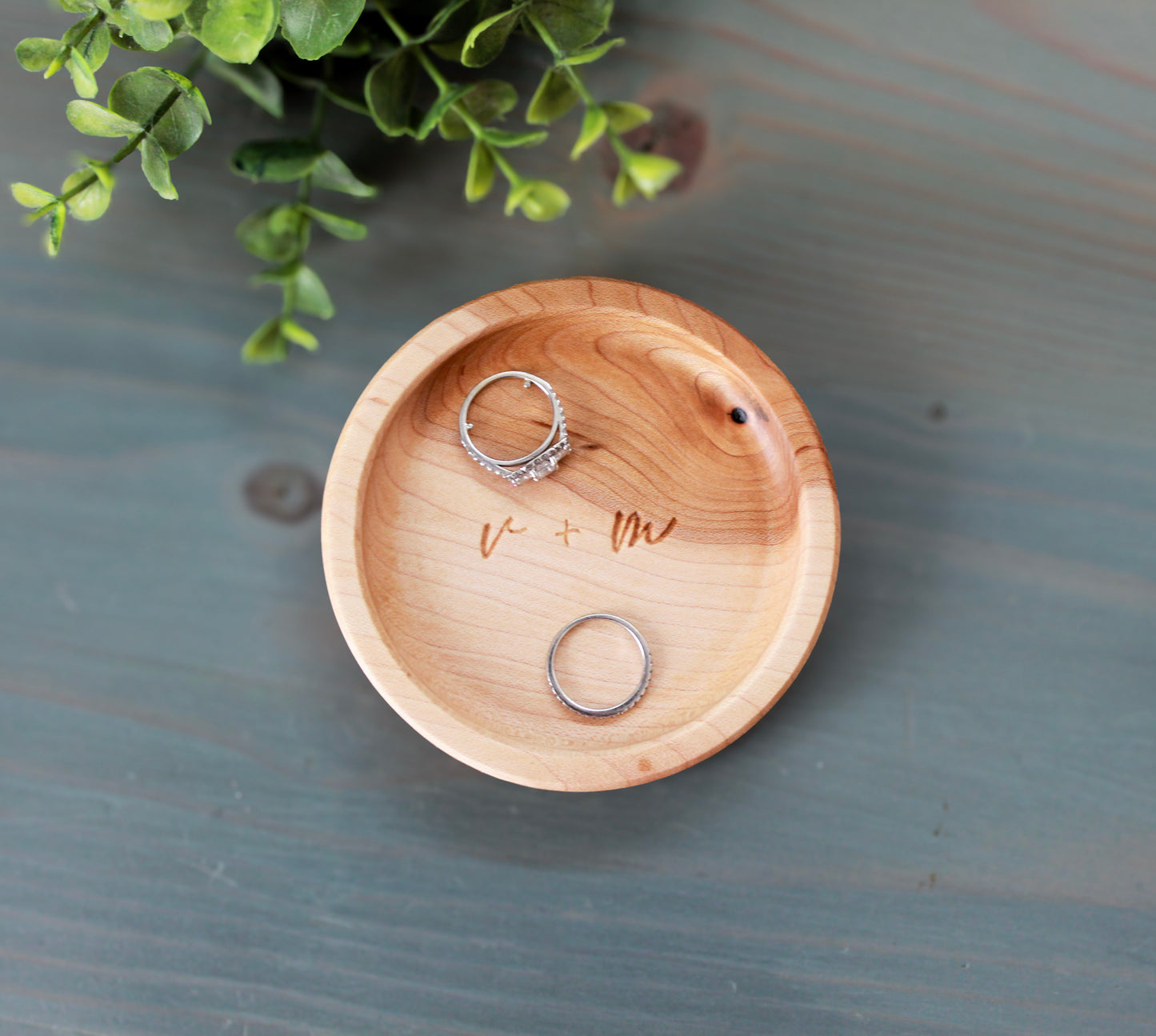 Personalized Ring Dish, Maple Handcrafted Wood Dish, Wedding Gift