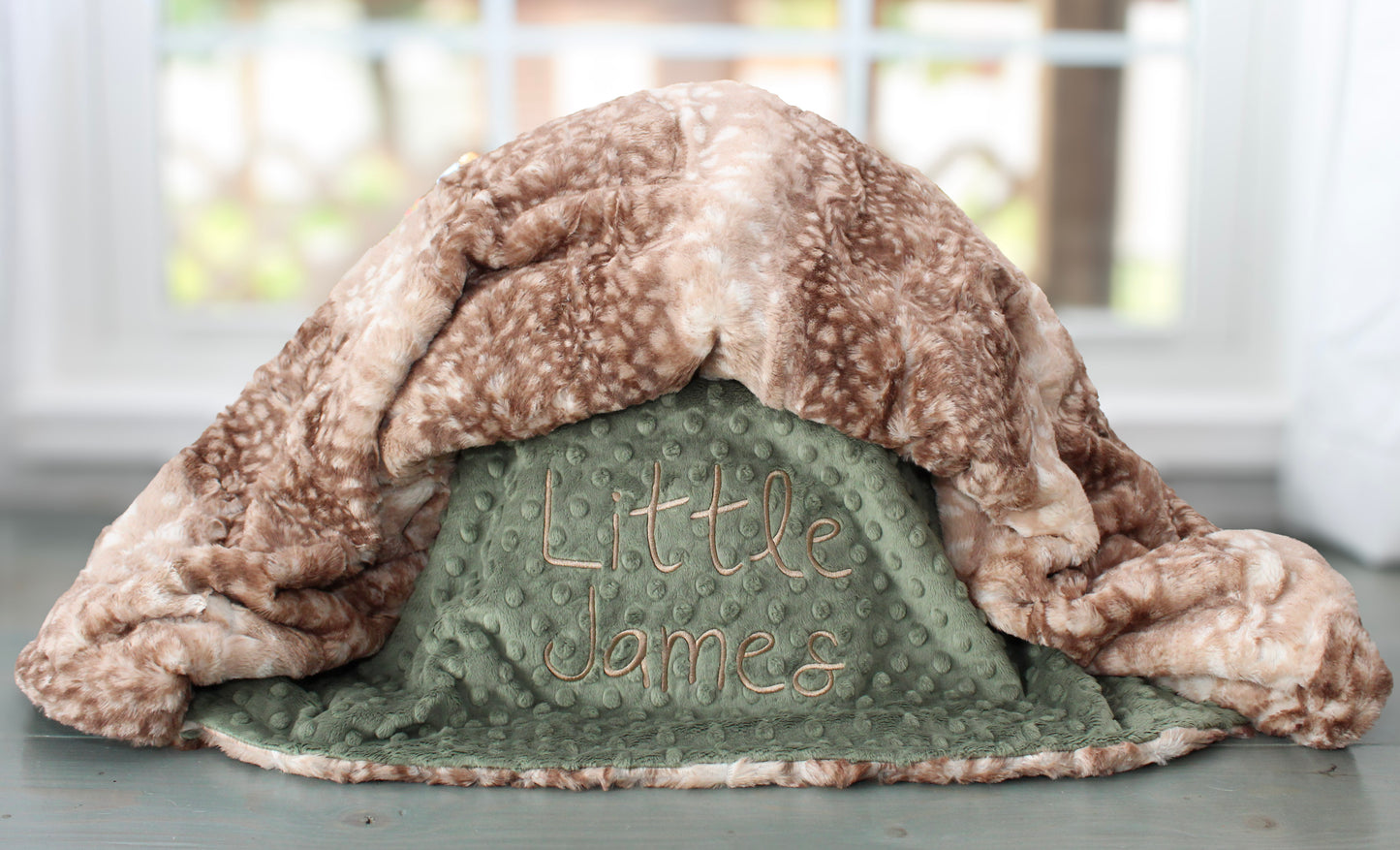 Personalized Blanket, Fawn Minky Baby Blanket, Gender Neutral Blanket