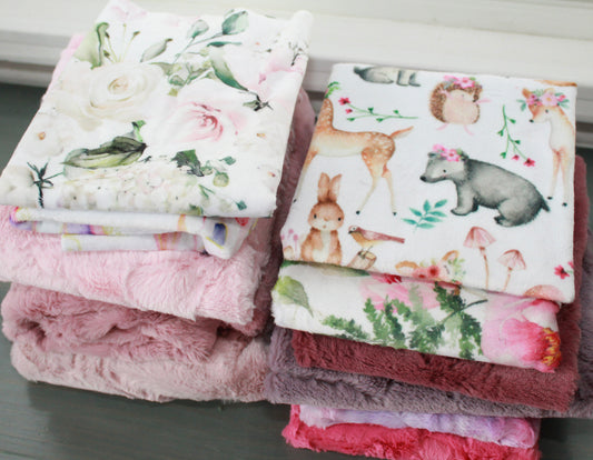 Over 10 pound box of Minky Scrap Fabrics, Shannon Fabrics Minky, Minky Remnants, Blue Minky, Green Minky, Neutral Minky