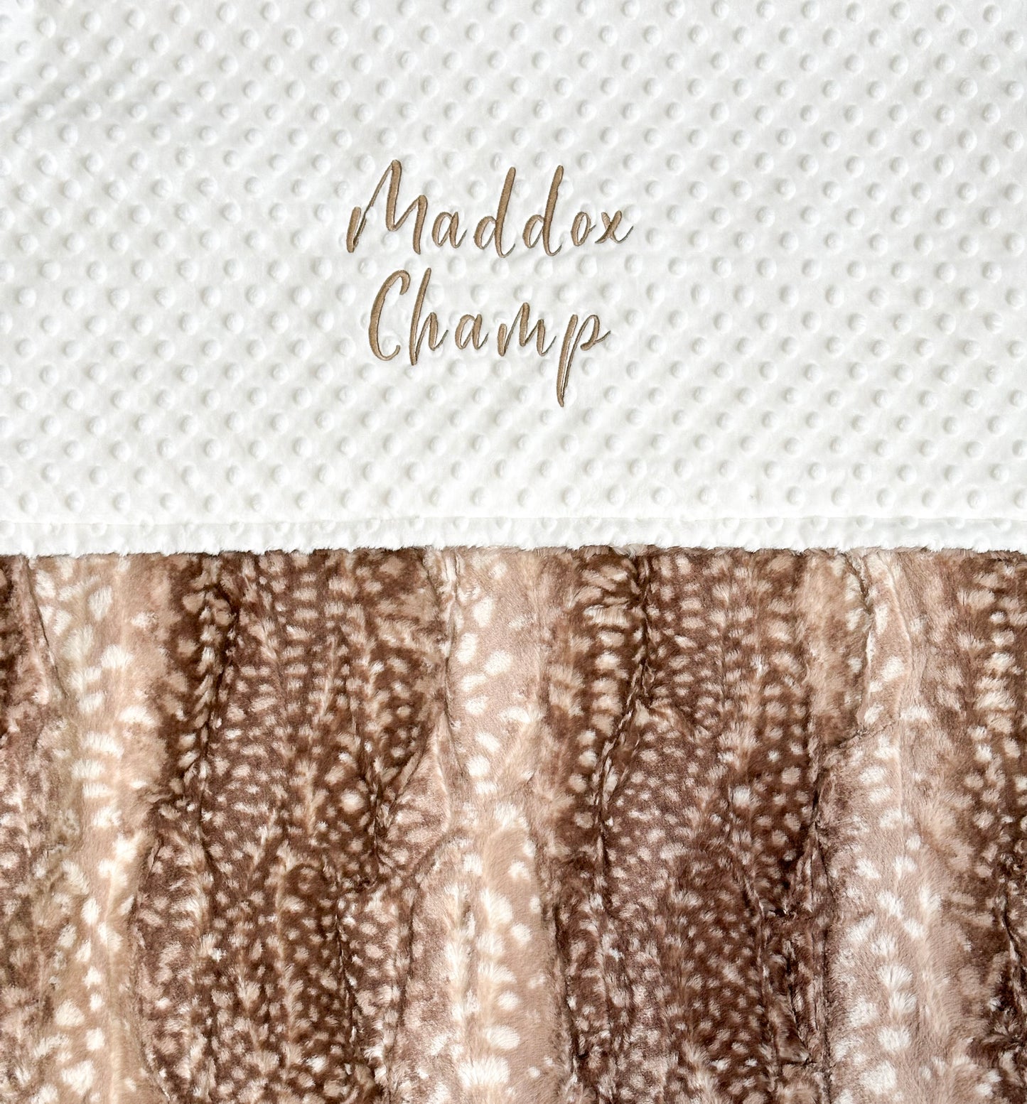 Personalized Blanket - Fawn Minky Baby Blanket, Gender Neutral Gift