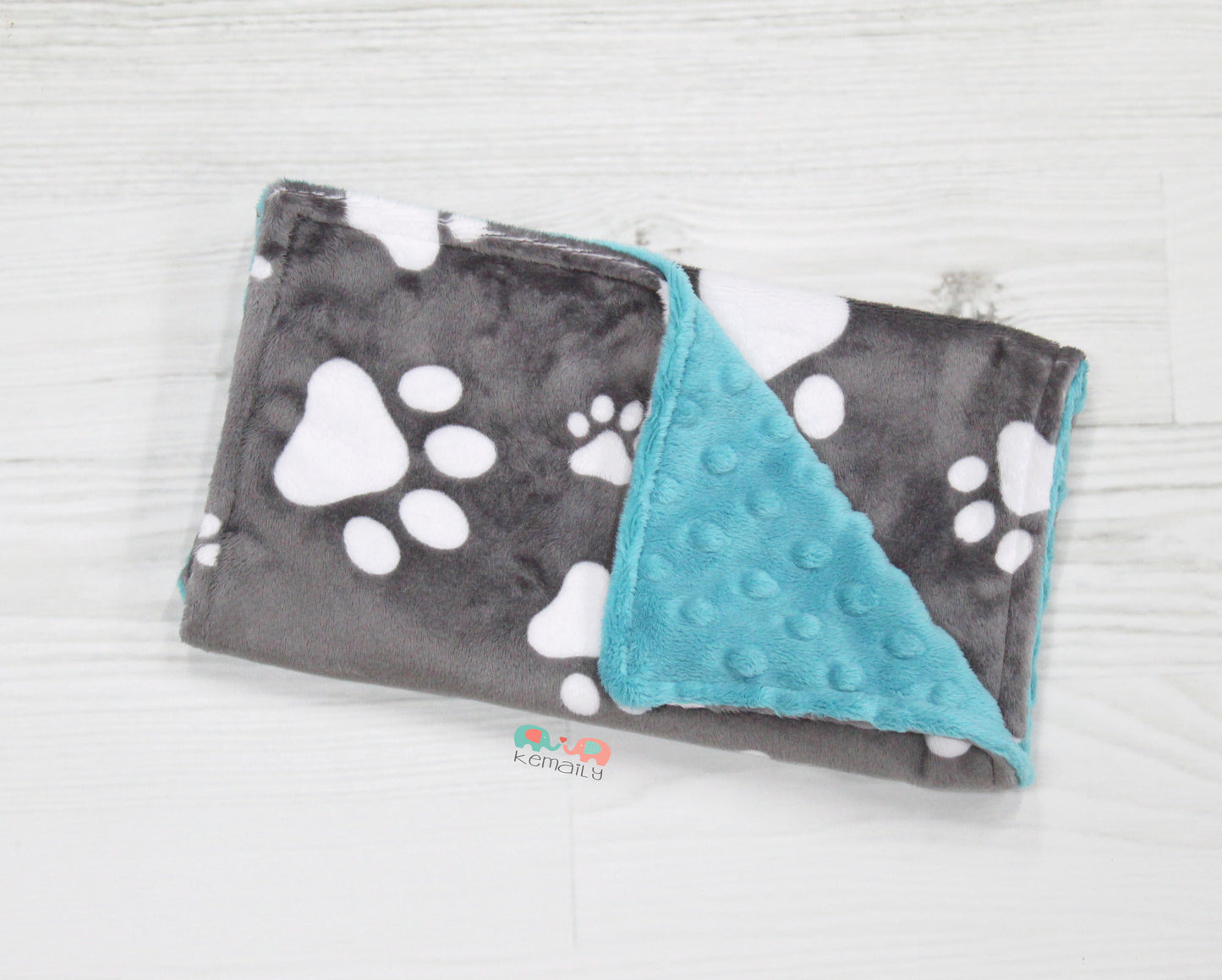 Paw Print Minky Burp Cloth