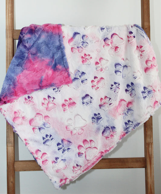 Personalized Pet Blanket, Razzle Dazzle Paws Minky Blanket