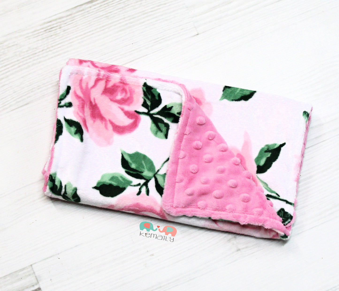Vintage Rose Minky Burp Cloth