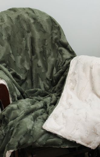 Chive and Champagne Adult Minky Blanket