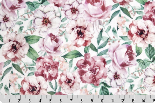 Country Floral Digital Cuddle Rosewater Minky