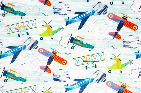 Airplanes Digital Minky, Fly With Me Digital Cuddle Minky