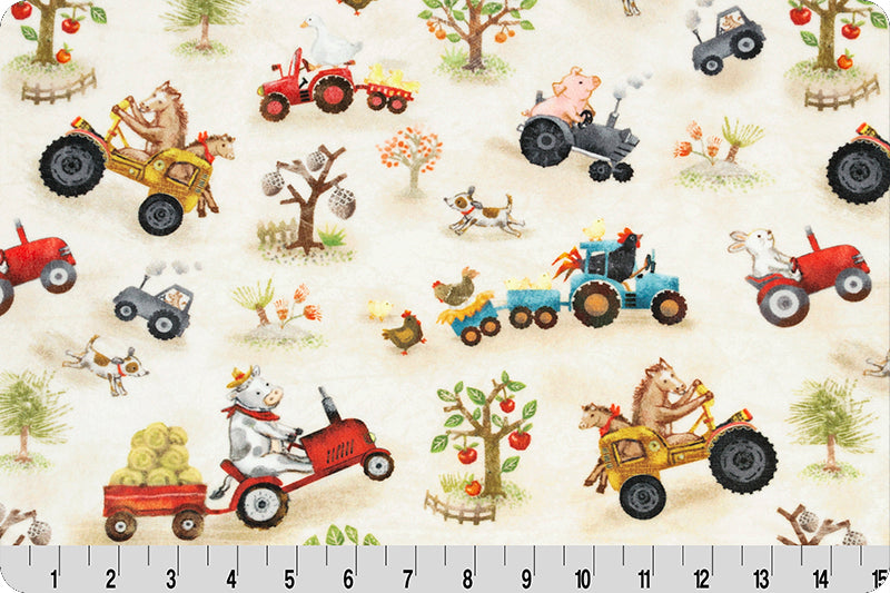 Funny Farm Digital Cuddle Beige Minky
