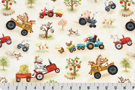 Funny Farm Digital Cuddle Beige Minky