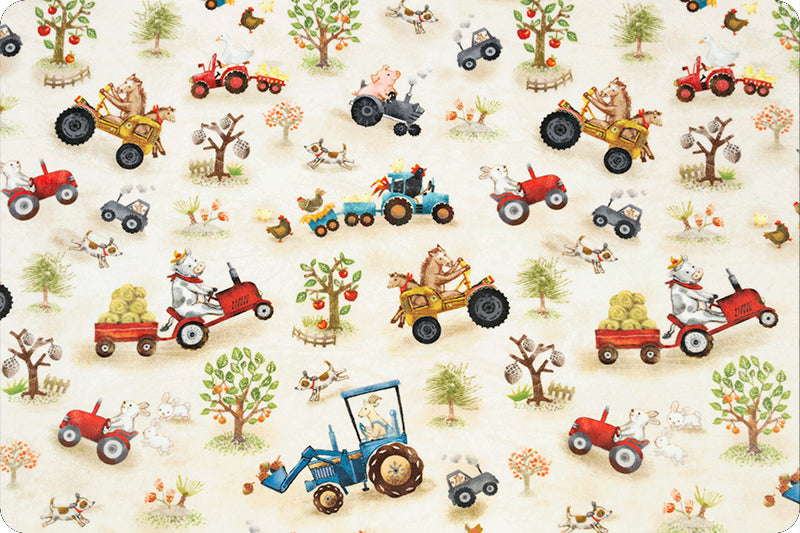Funny Farm Digital Cuddle Beige Minky