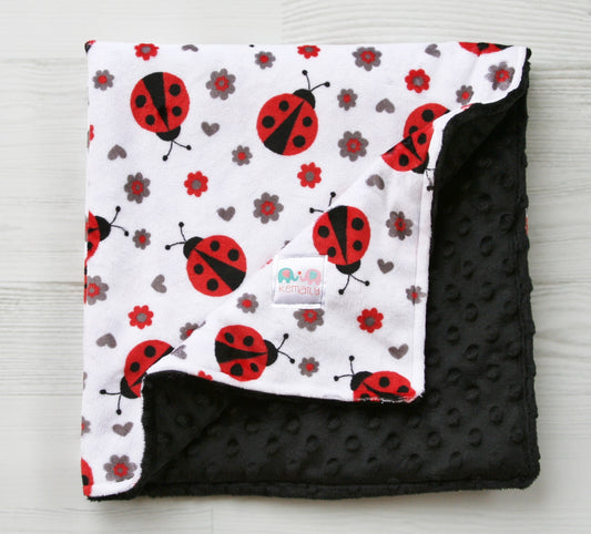 DISCONTINUED Personalized Blanket, Ladybug Minky Baby Blanket