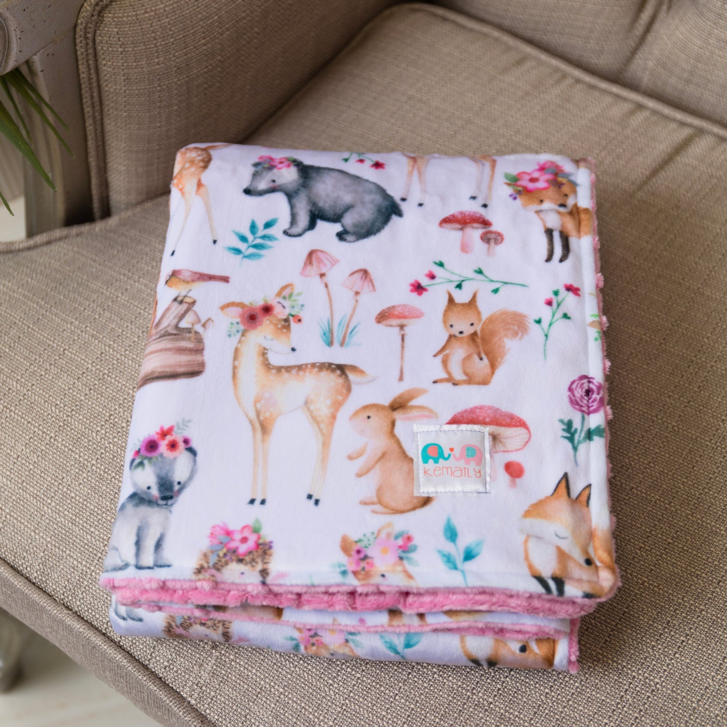 Personalized Baby Blanket, Sweet Darlings Minky Baby Girl Blanket