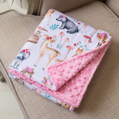 Personalized Baby Blanket, Sweet Darlings Minky Baby Girl Blanket
