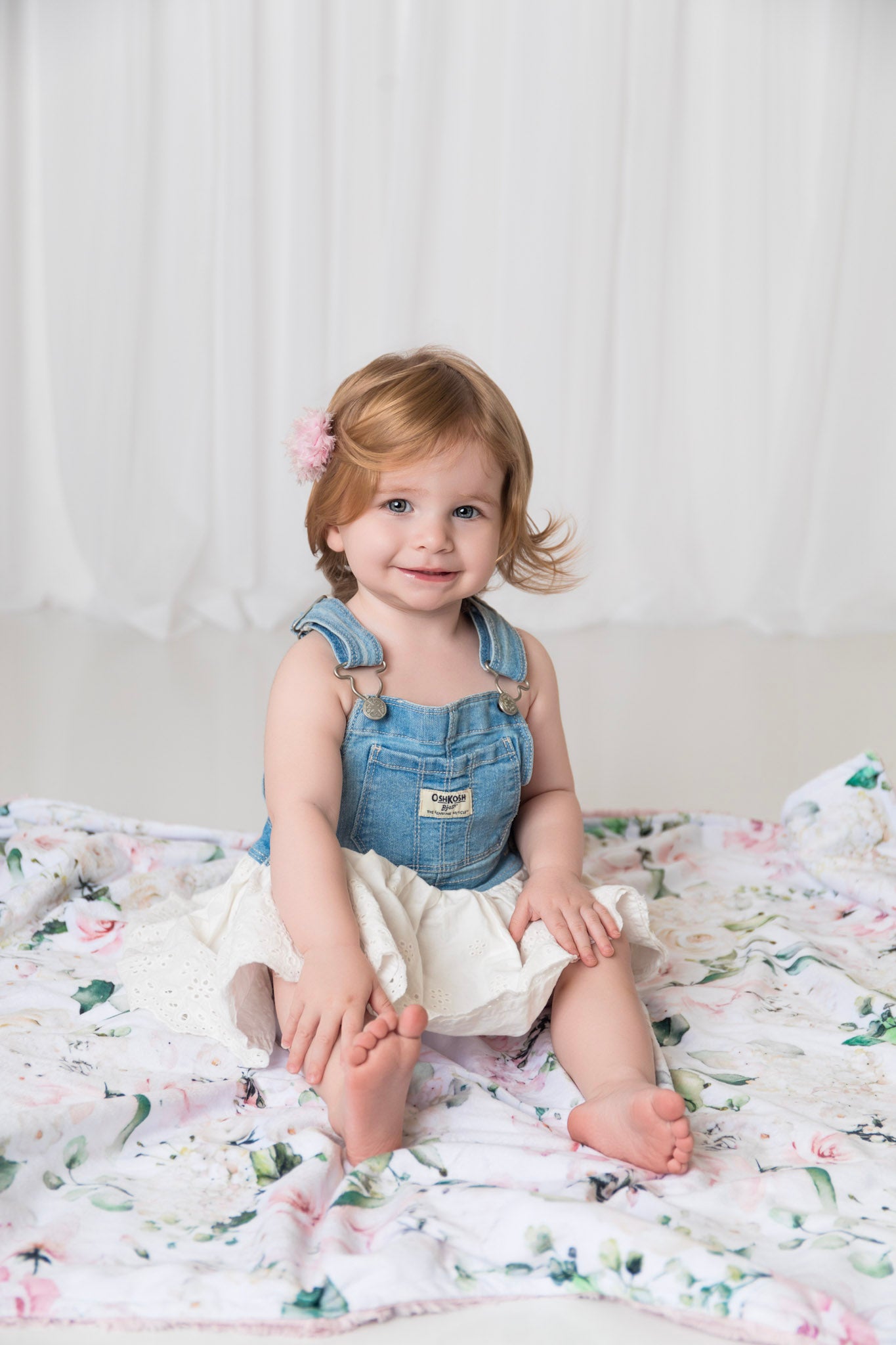 Personalized Pink Floral Baby Blanket | Custom Minky Baby Blanket | Wildflower Nursery Gift