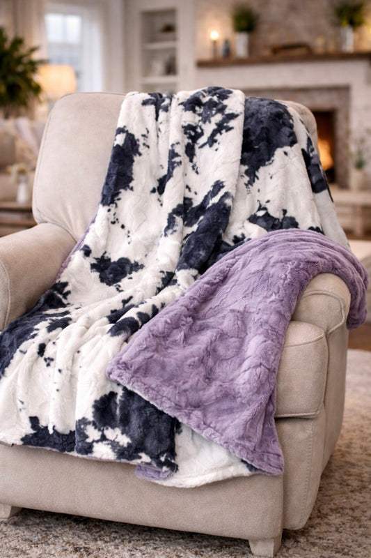 Adult Cow Minky Blanket, Comfort Blanket