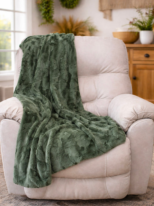 Adult Chive Minky Throw Blanket