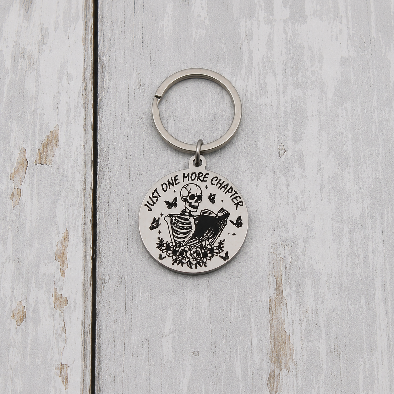 Just One More Chapter Keychain | Book Lover Gift for Readers