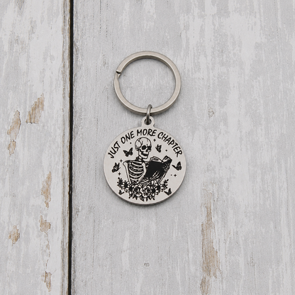 Just One More Chapter Keychain | Book Lover Gift for Readers