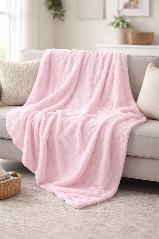 Blush Pink Minky Blanket, Adult Minky Blanket