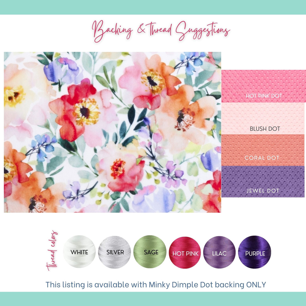 Watercolor Flower Minky Baby Blanket | Personalized Floral Baby Girl Blanket